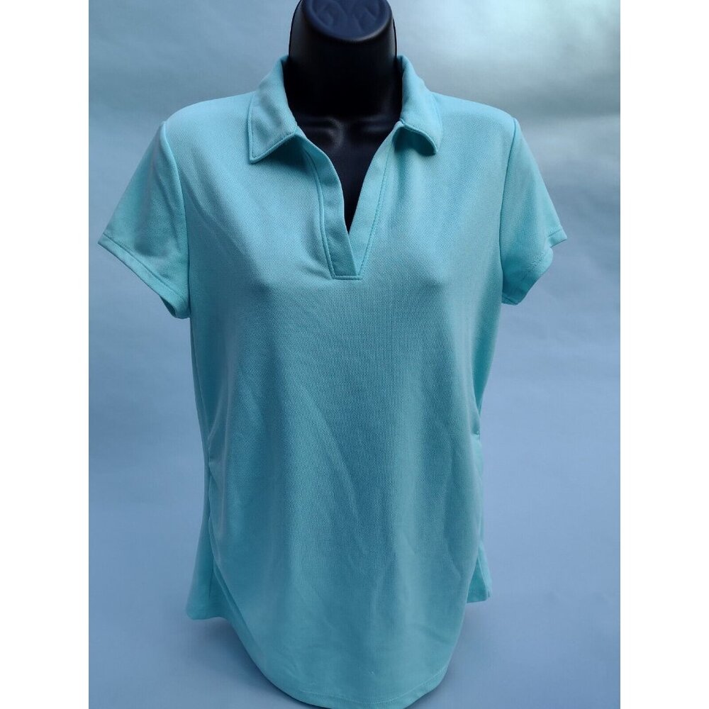 PGA Tour Airflux Light Blue Polo Golf Shirt Women's Size Medium
